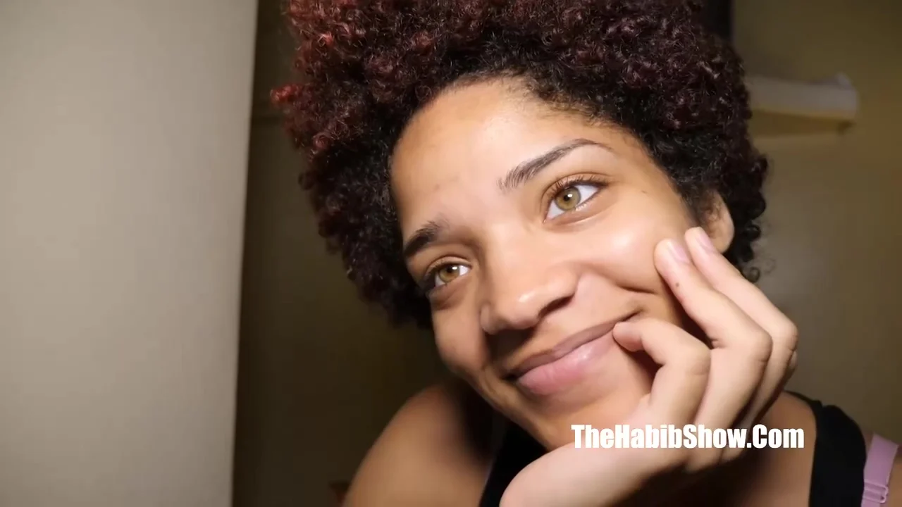 Ravishing, black babe with green eyes is cheating on her boyfriend with his best friend