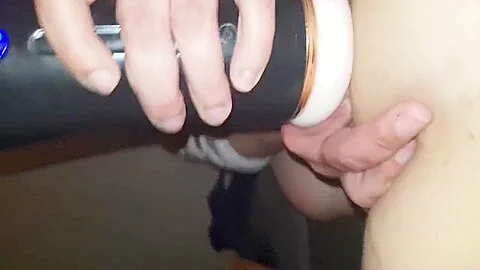 Madam using a fake pussy on me and couldn't resist feeling it for her self