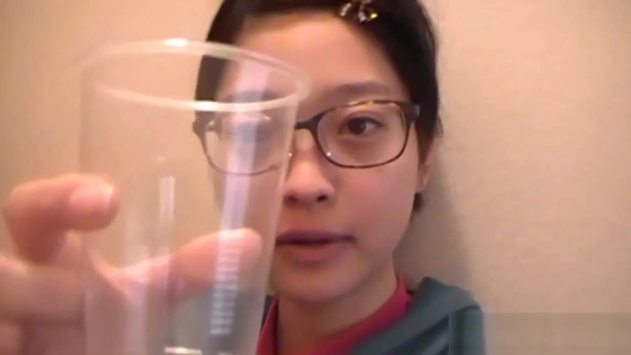 Asian teen 18+ drinks piss