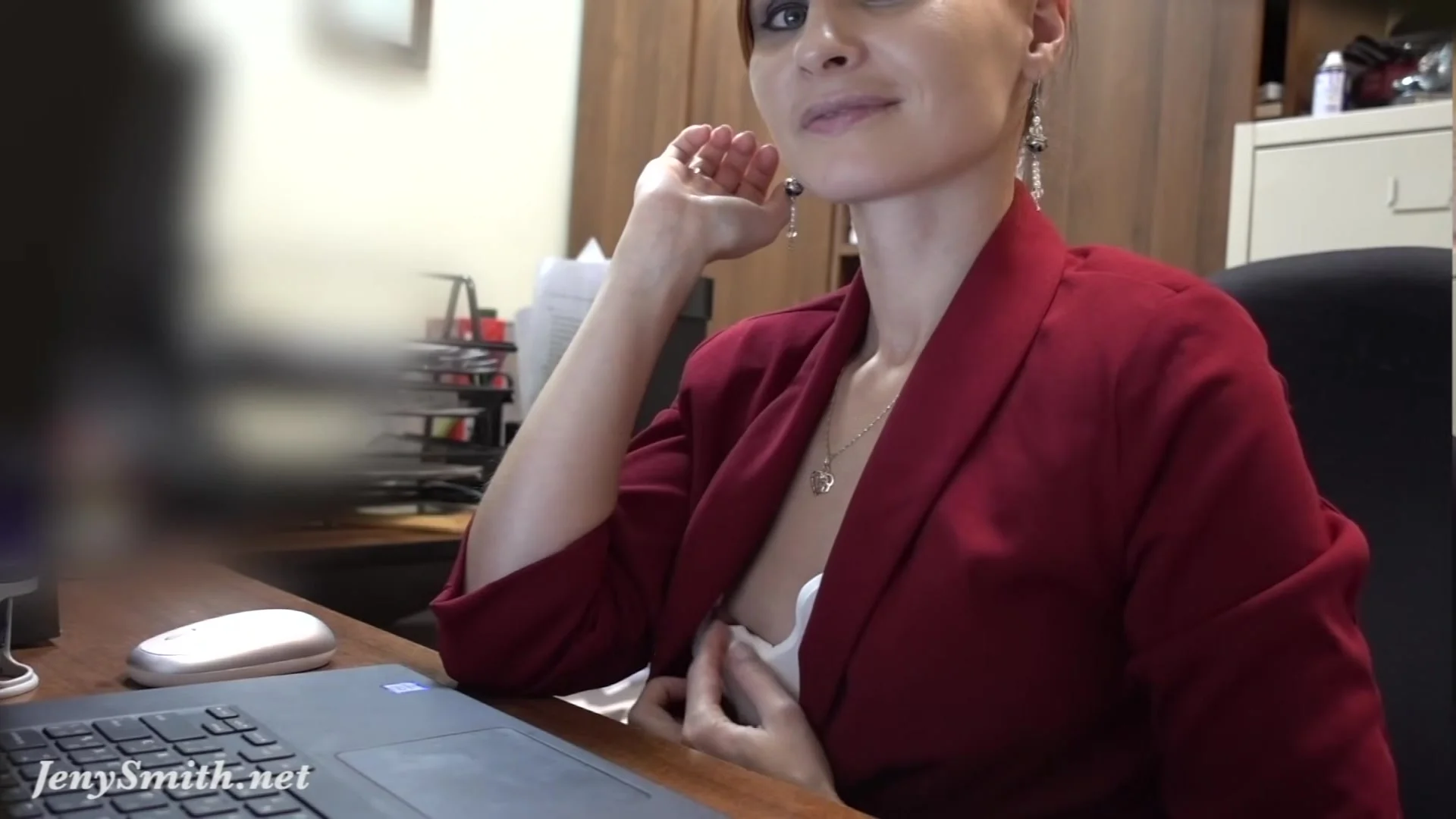 I've got a job. Jeny Smith gets naked at her new job