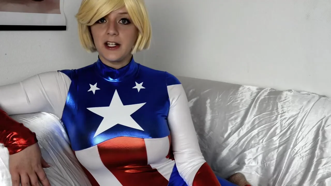 Cosplay cutie Vicki Valkyrie takes off her clothes and starts with some lovely masturbation