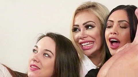 Femdom babes humiliate amateur cock