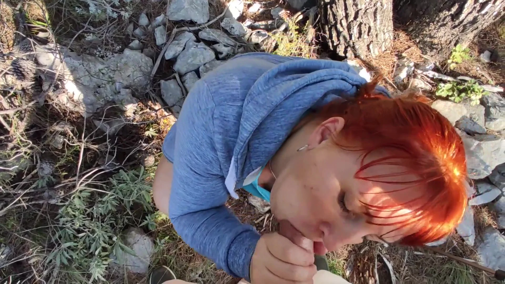 Hard Fucking Redhead Horny Curvy Step mommy In The Park