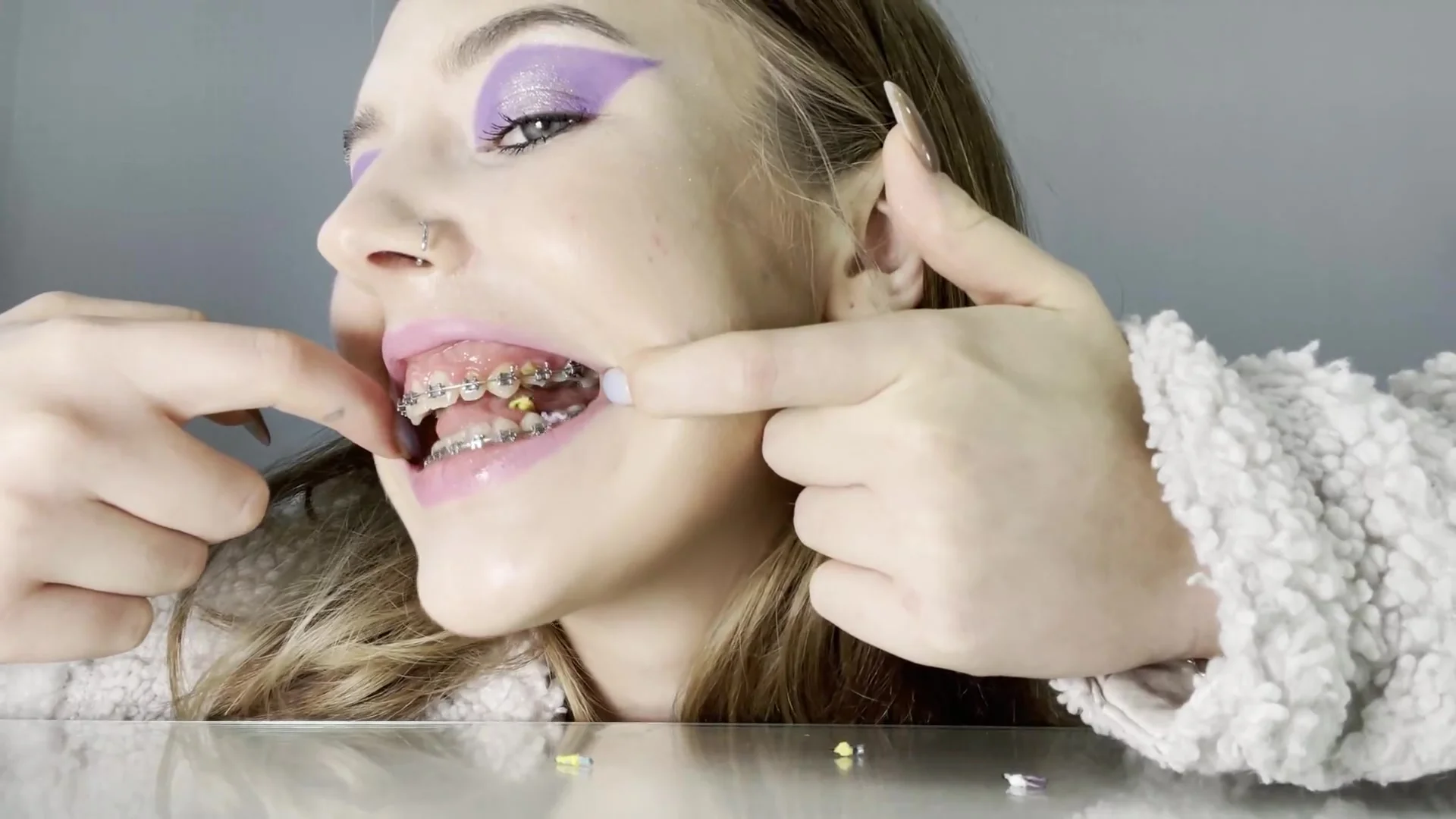 Gigantess With Braces Eat Harmless Tiny People
