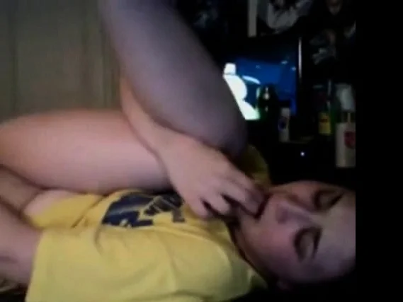Freaky college teen masturbates and chokes herself