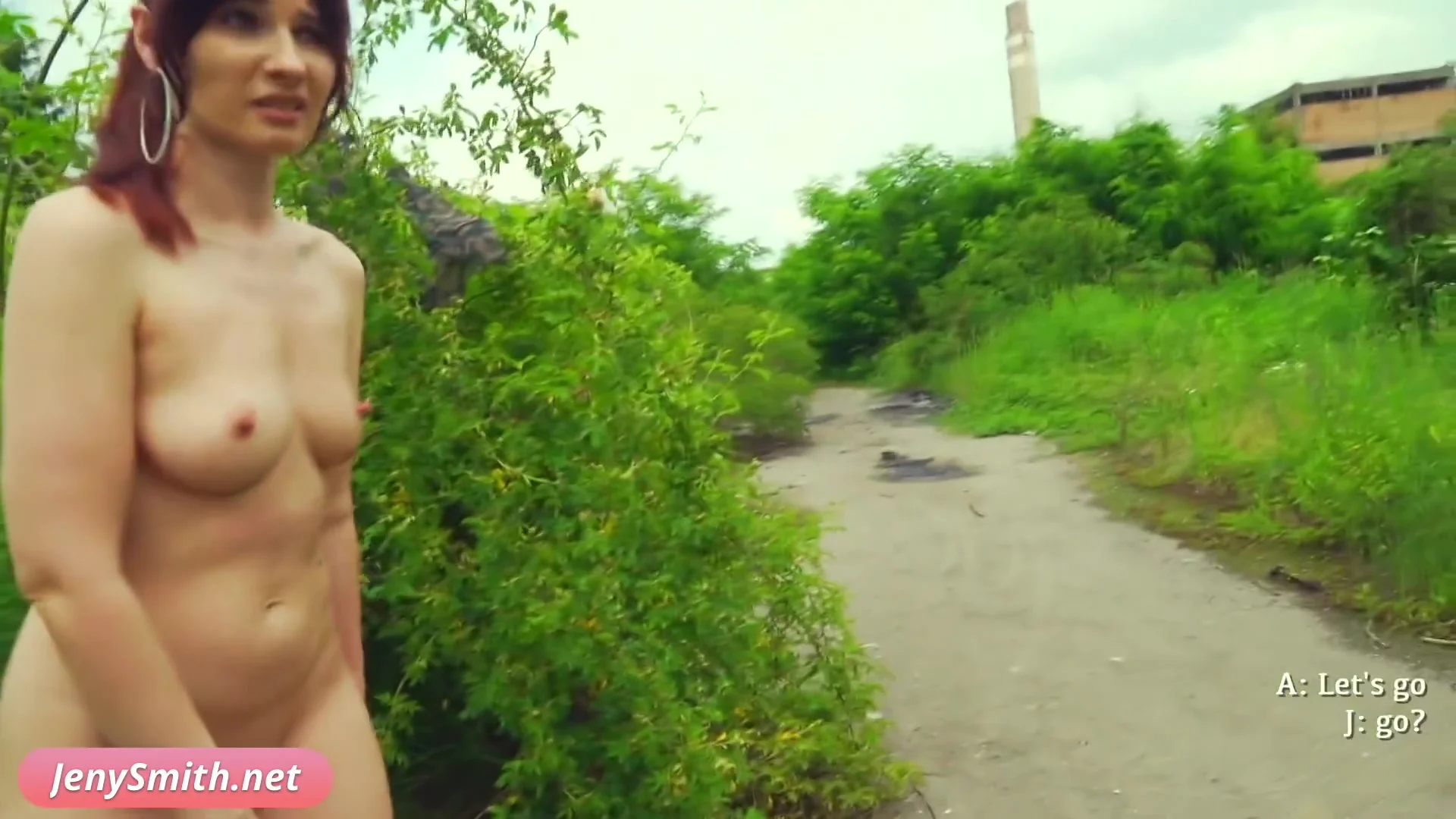 Hot Woman Walking Naked On The Old Plant - Jeny Smith