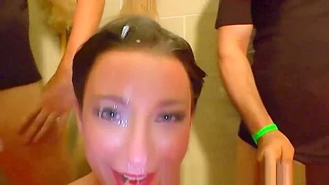 German group facial slut