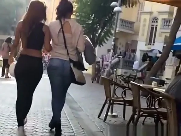 Two teens 18+ in tight jeans pants