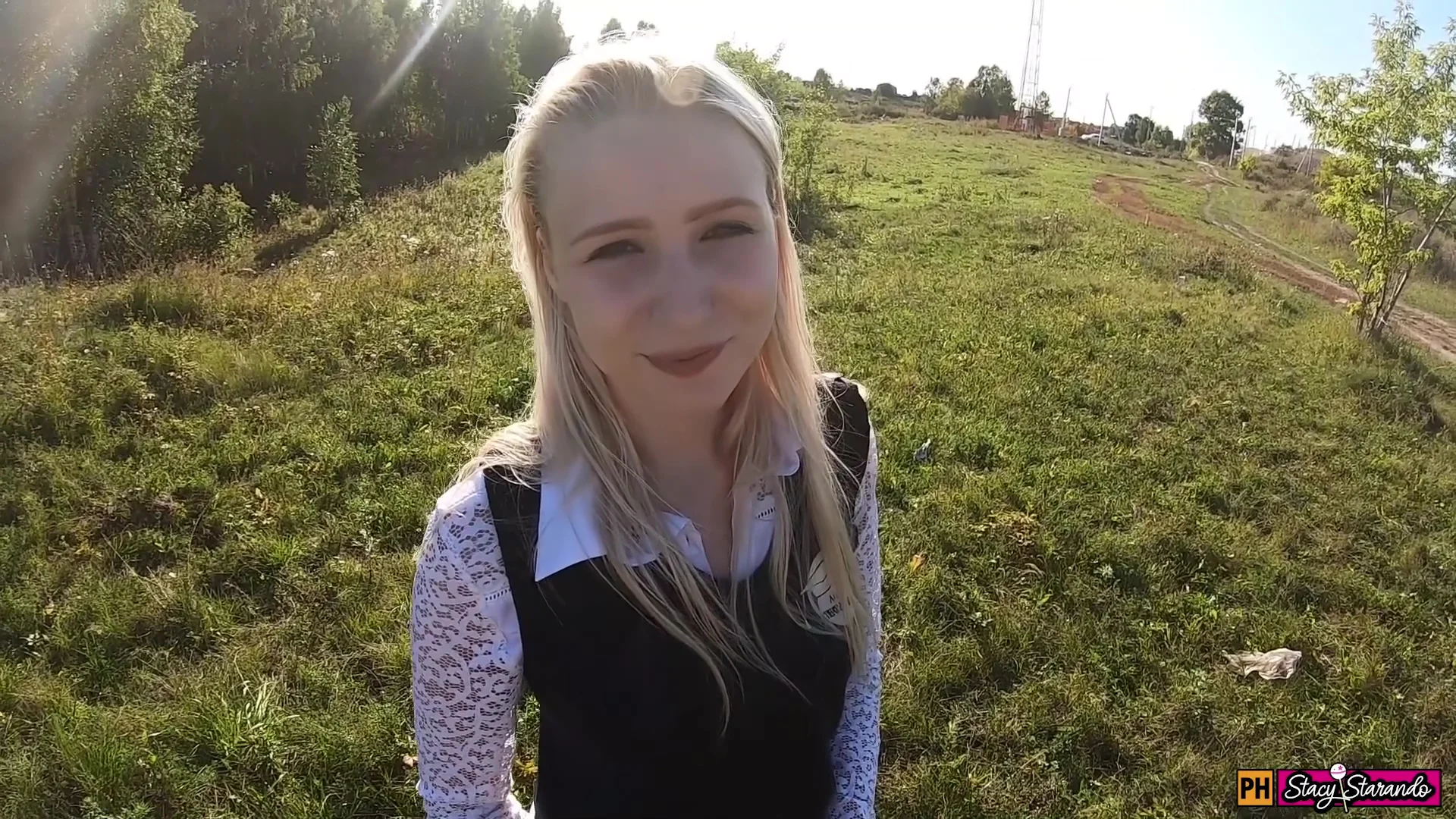 Beautiful teen 18+ mouth and pussy fucked on the way from school