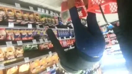 spy sexy ass teens 18+ in supermarket