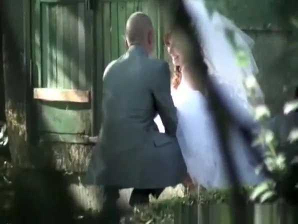 Bride caught with man peeing outdoors