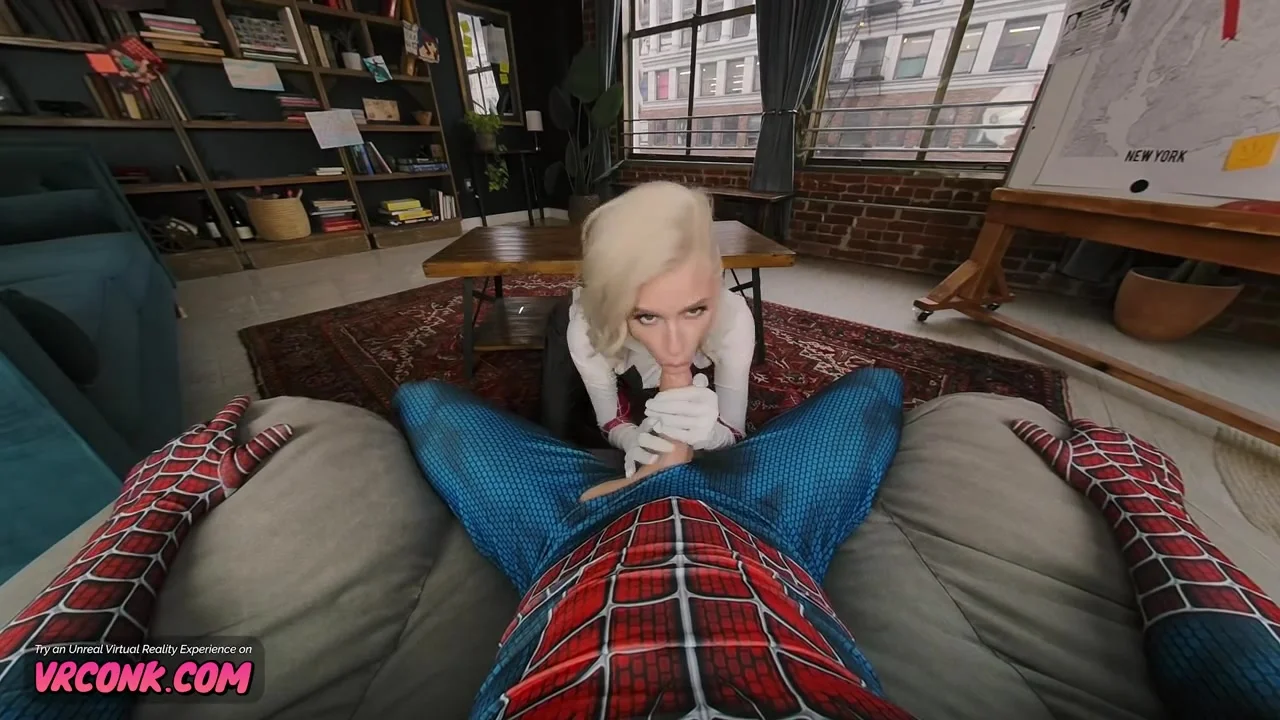 VR Conk Spider-Gwen XXX Parody - Hot Kiara Cole As Gwen Stacy cosplay VR Porn