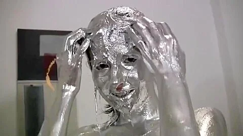 nude silver body painting