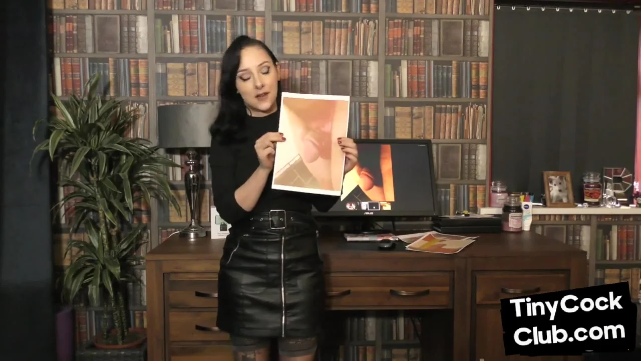 Latex femdom mocking tiny dick incel