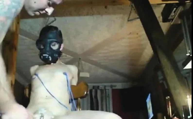 Skinny Fenna tied up in my BDSM studio