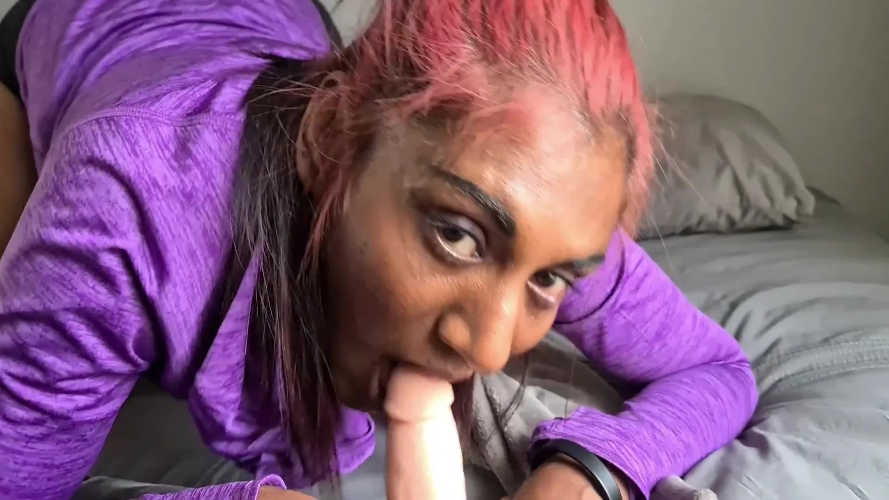 Pov Dirty Talking Desi Slut Bedroom Dildo Sucking And Fucking