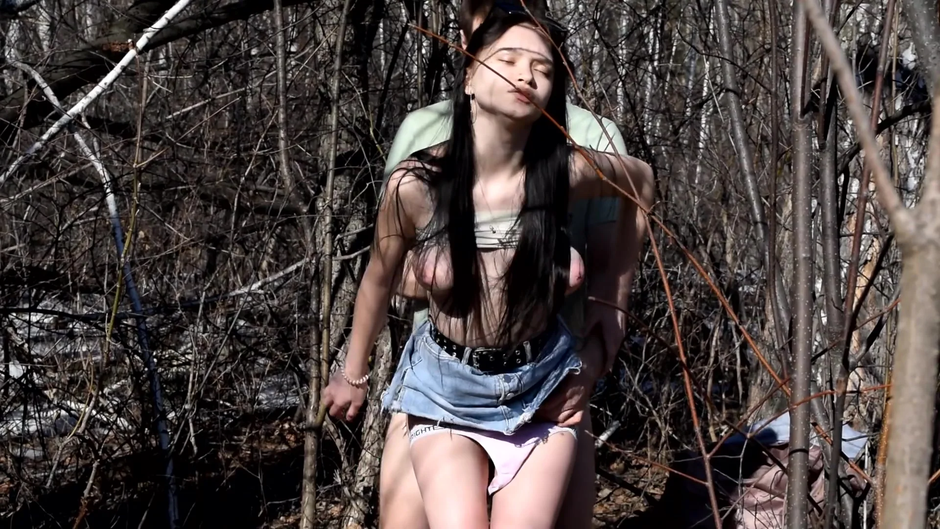 Caught And Roughly Fucked A Young Whore In The Forest