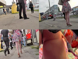 Best upskirt video of a blonde with a tight g-string