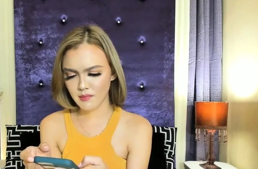 Hot Blonde HeShe Goddess Irina Jerking Off on Webcam
