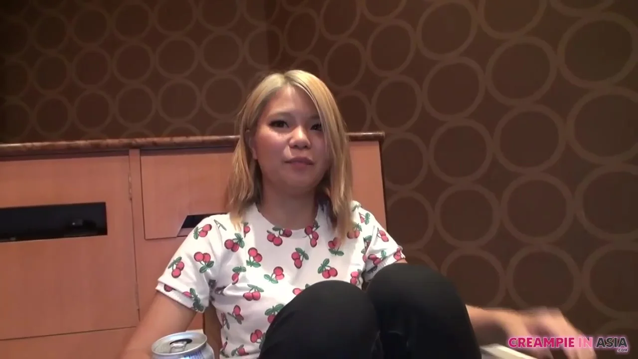 Sweet Asian babe with blonde hair is making a porn video with her best friend