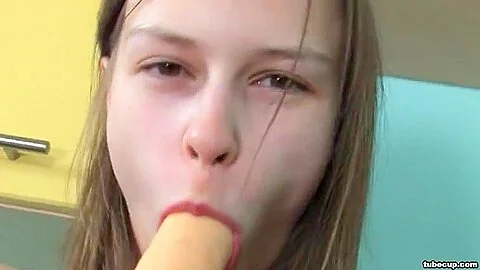 Pussy fingering and vibrating in kitchen
