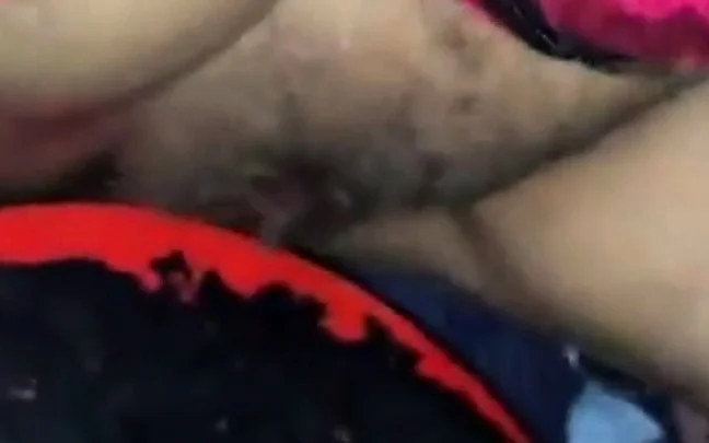 Hairy creampie through the gloryhole