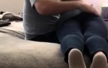 otk wooden spoon spanking over jeans