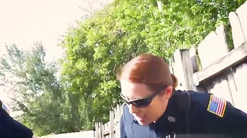 Cops Maggie And Joslyn Share Black Cock Outdoors