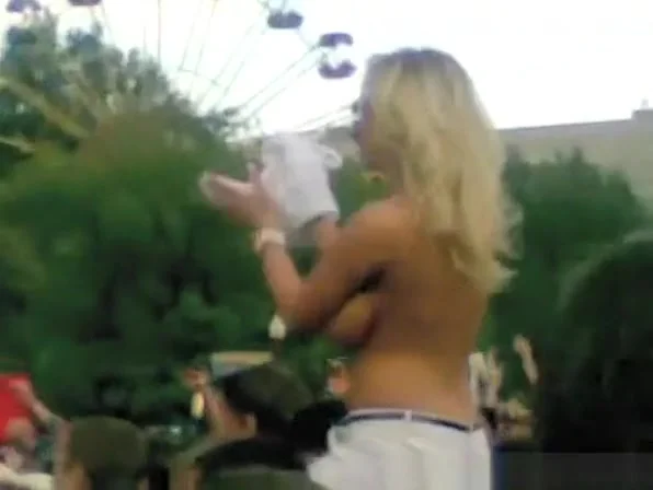 Moscow concert - topless girl fans