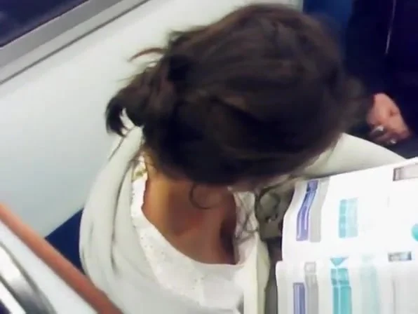 Ebony chick down blouse in subway