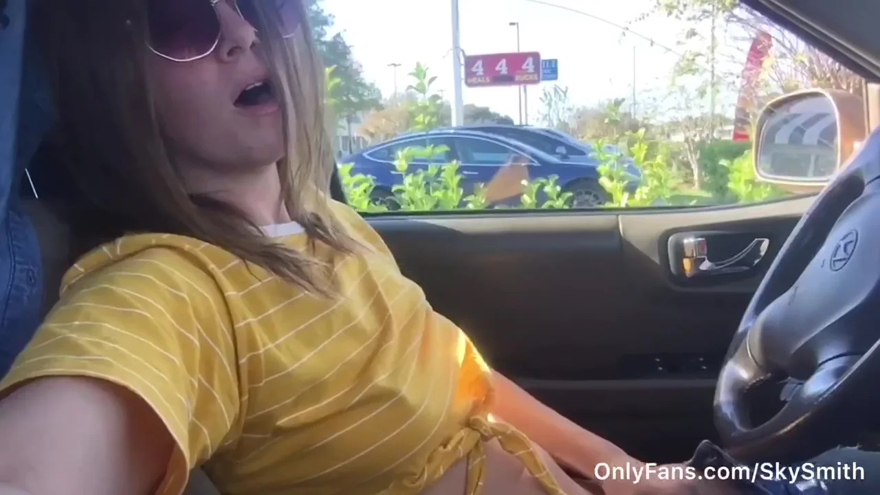 Sky Smith In British Chick Has A Sneaky Starbucks Parking Lot Orgasm From My