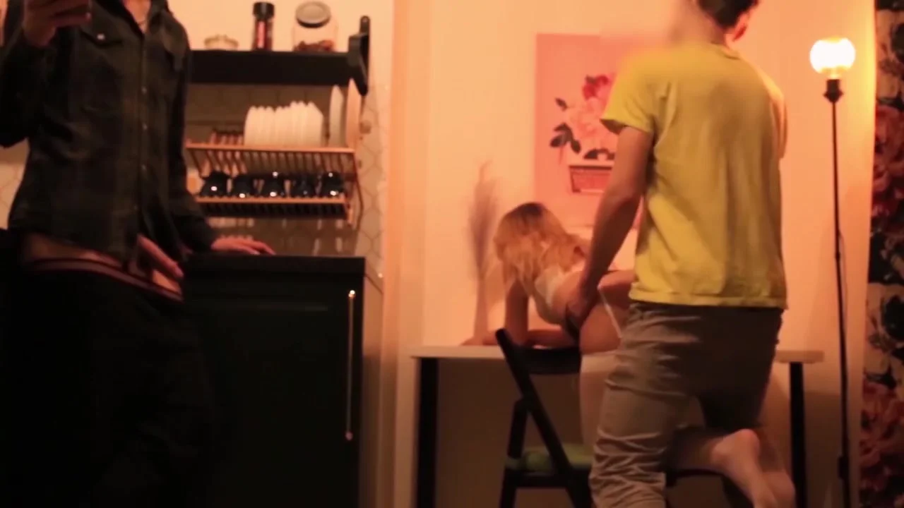 My Friend The Cuckold Shares A Girl At A College Party. Threesome After Party