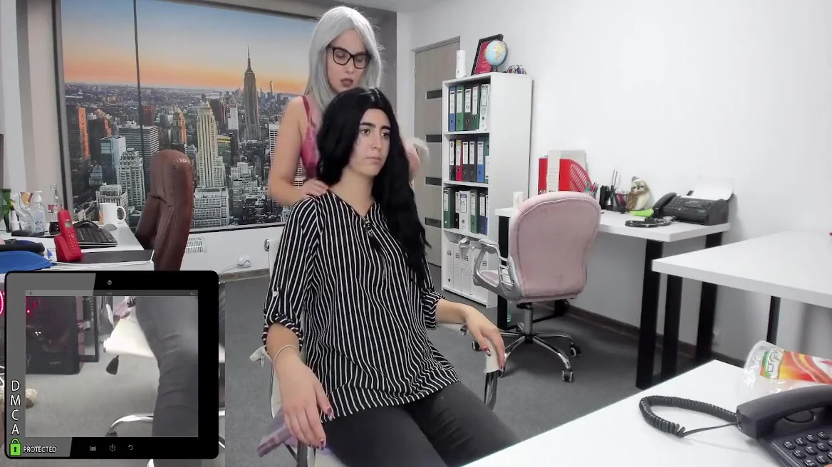 Kinky Secretary - And Her teen 18+ Coworker Have Fun At Office Place When Boss Is Away