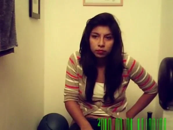 Girl caught by taking a piss