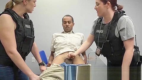 Milf cops make suspect feed their coochies with his big cock