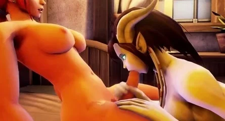 Futa Elf fucks female Draenei