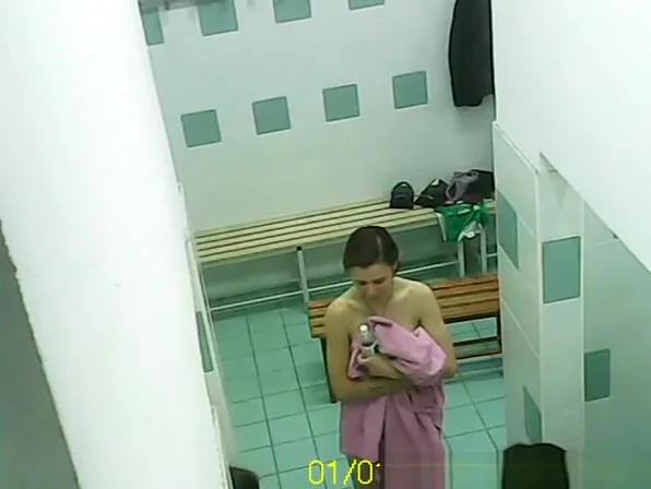 Women naked in locker room