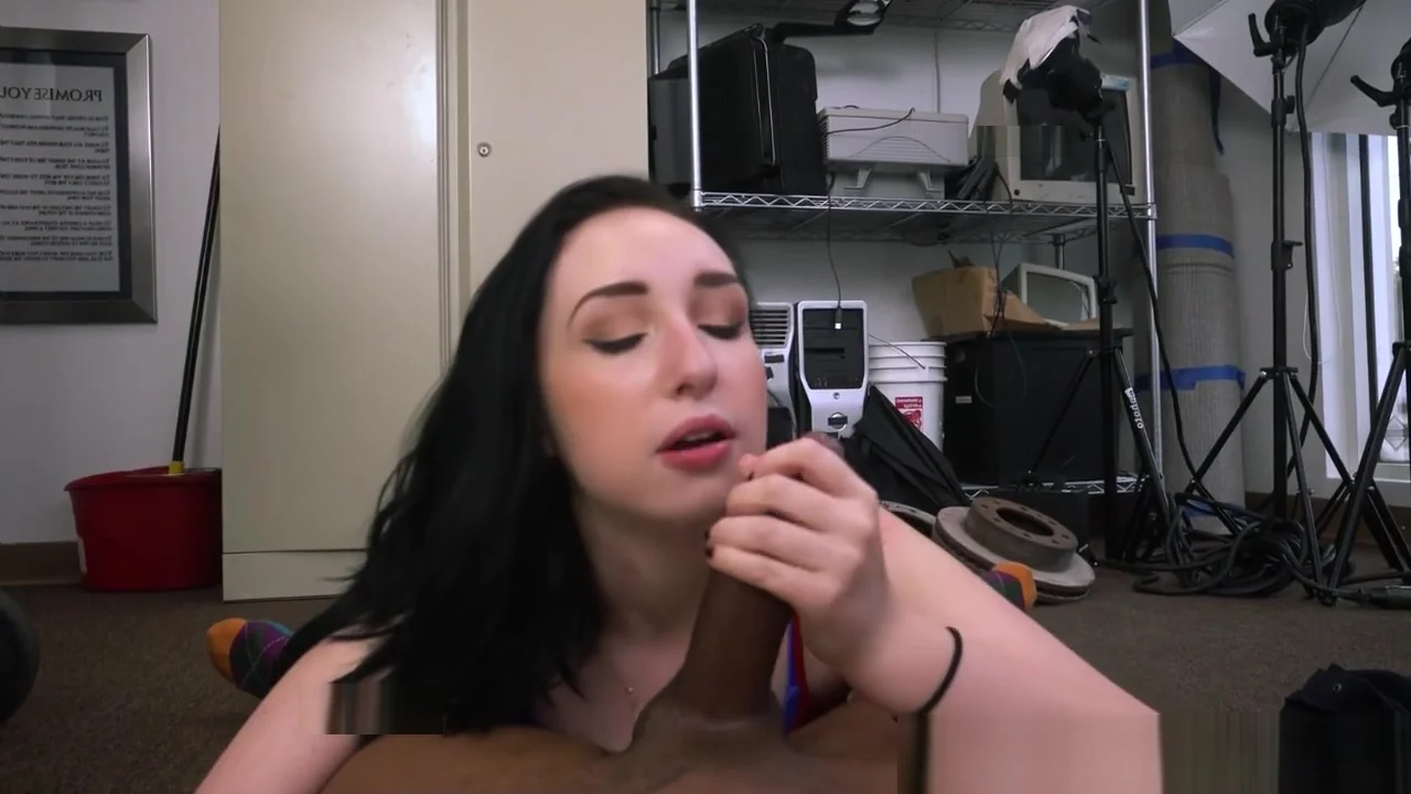 Horny sexy teen 18+ gobbling big black cock