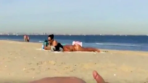 Beach dickflash #5 with cumshot