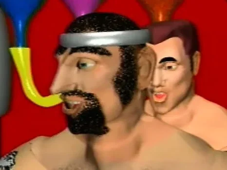 Wacky cartoon fetish men get really freaky in a crazy video clip