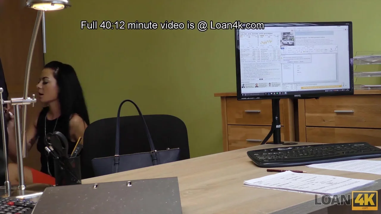 LOAN4K. Lender provides carnal pleasure to sensual woman in his office