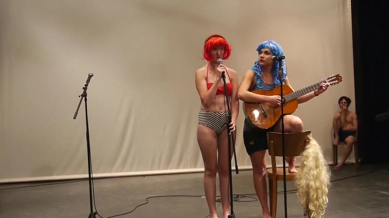 Naked on Stage Ann Liv Young and students 18+ Art Performance 149