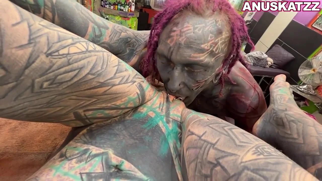 Pierced Tattoo Girl Anuskatzz Gets Rough Sex After Tattoo Session - Blowjob Fucking Orgasm Cumshot