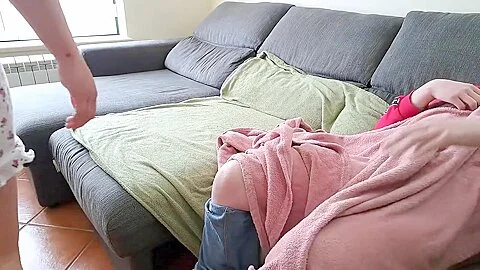 Open Mind Stepmother Catches Stepson And Does Mutual Masturbation