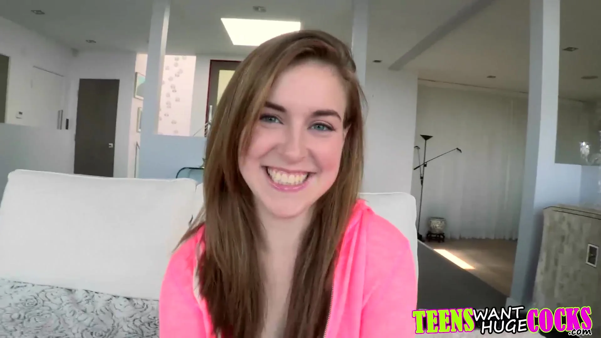 Brunette teen 18+ fullfills her fantasy of riding a huge dick
