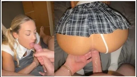 College Girl Gives Amazing Deepthroat And Bends Over In A Little Skirt