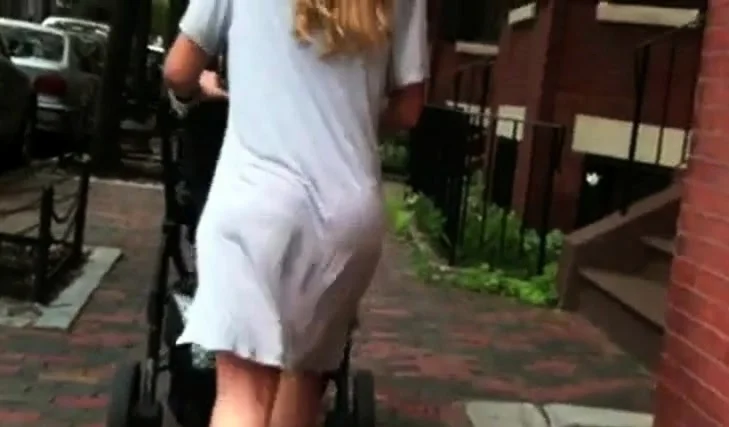 Jiggly Bubble Butt Milf Grey Skirt VPL