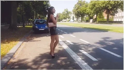 Smoking And Walking In Black Open High Heels With Julie Skyhigh And Sky High