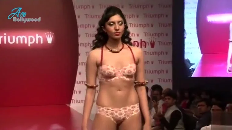Four babes in lingerie walk the runway