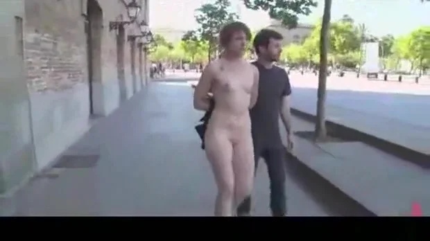Naked Walk on Crowded street